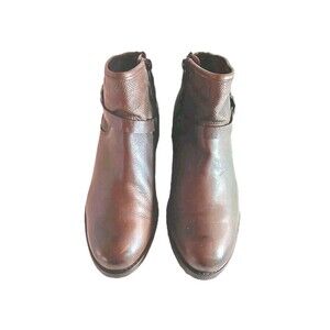 Umberto Raffini Alexa Booties Dark Brown sz 9 Leather Uppers Strap accent